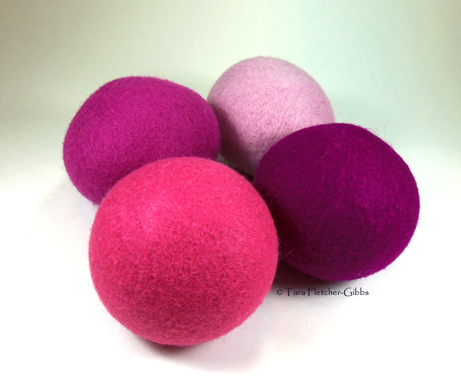 Wool Dryer Balls - Pretty in Pink - Set of 4 - Eco Friendly - Can Be Scented or Unscented
