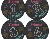 Baby Month Stickers Custom Baby Monthly Onesie Stickers Monthly Onesie Sticker Baby Shower Gift Photo Prop Baby Milestone Add Babies Name