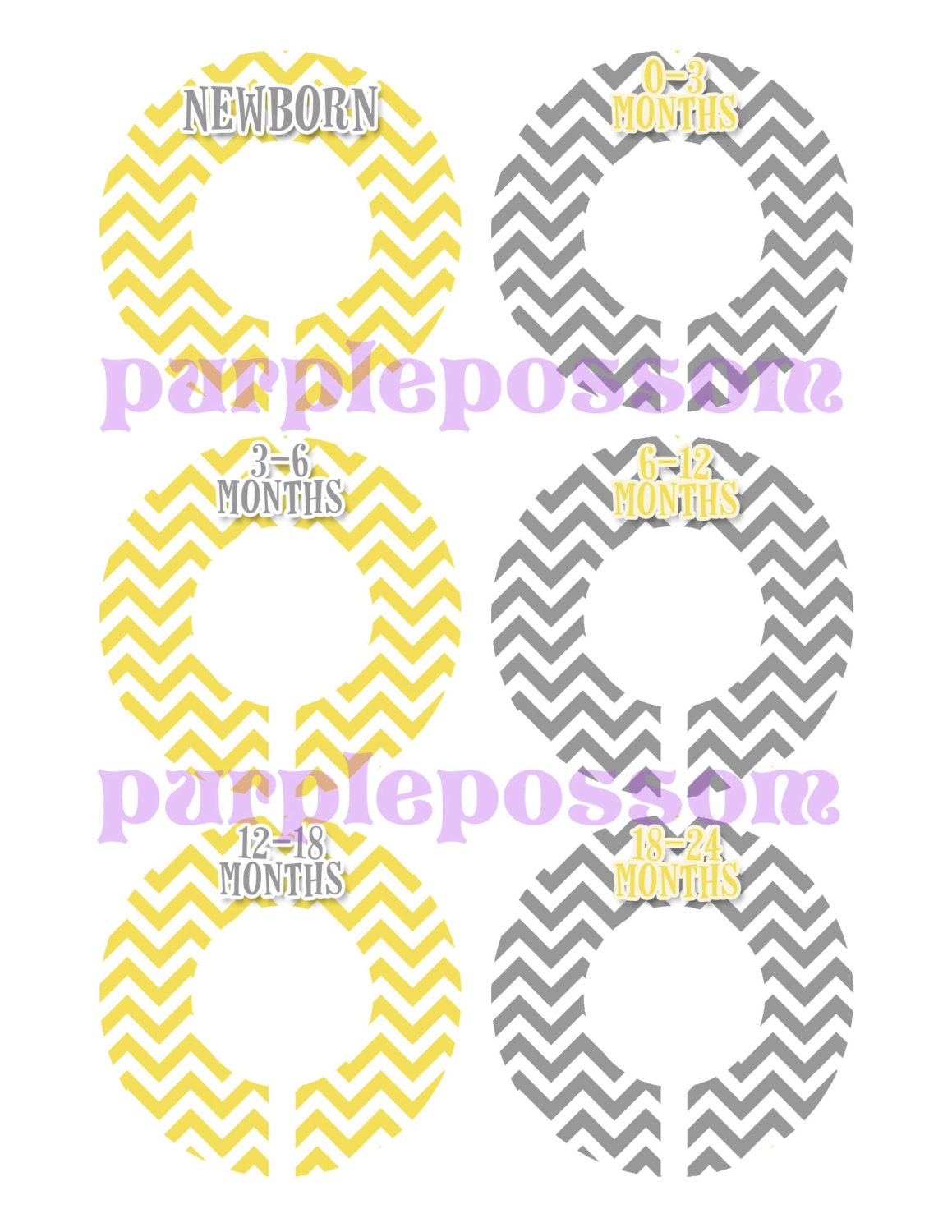 Custom Closet Dividers Baby Closet Dividers Yellow and Grey Chevron Nursery Baby Shower Gift Closet Organizers Baby Girl or Boy Nursery