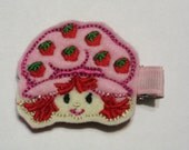 Felt Strawberry Shortcake Hair Clip
