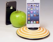 iPhone 5 dock. Fits all iPhones and iPods. 496. Hand painted pastel orange stripes. Elegantly casual. FAST 3 day SHIPPING.