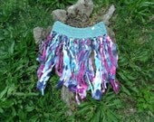 Berries and Cream Hand Dyed Fairy Wrap Skirt  / Small Dance Skirt/ Unique Up-Cycled Beach Cover Up