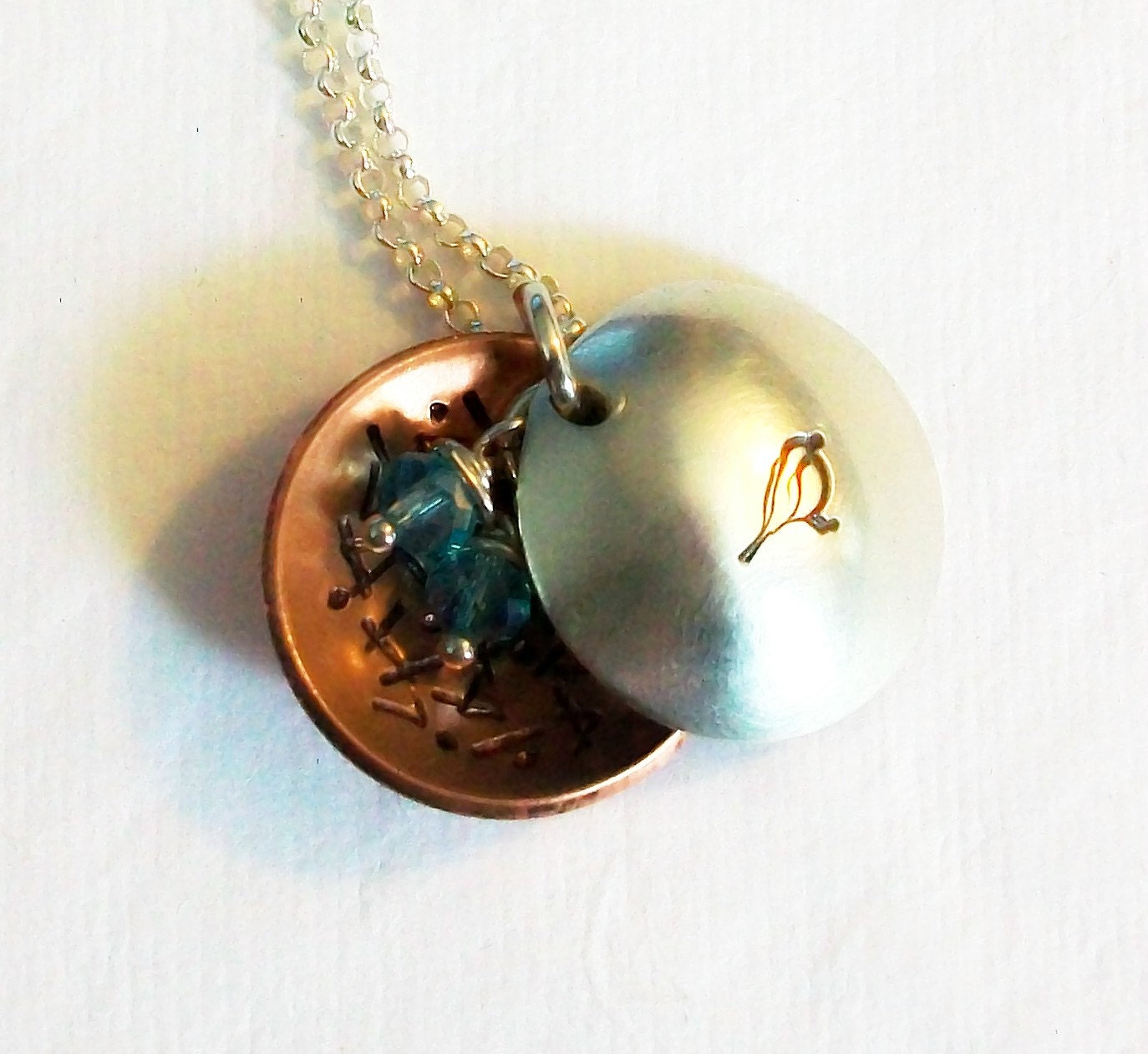 Mothers Locket Necklace, Momma Bird Nest Necklace, Handforged Mother Bird Nest with Robins Eggs, Up To FIVE Crystals, Quality CHAIN CHOICE