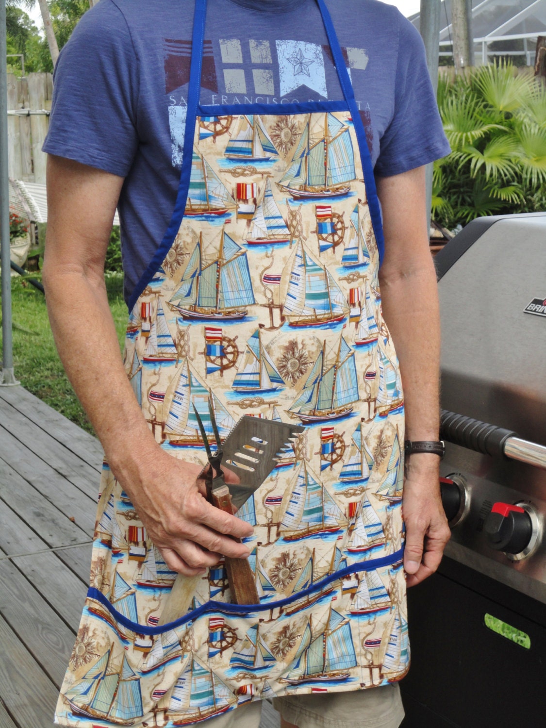 Men's Apron - large size - Sailing Away