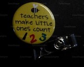 Teachers Make Little Ones Count 123 (Lime) ID Button Badge Button Reel.