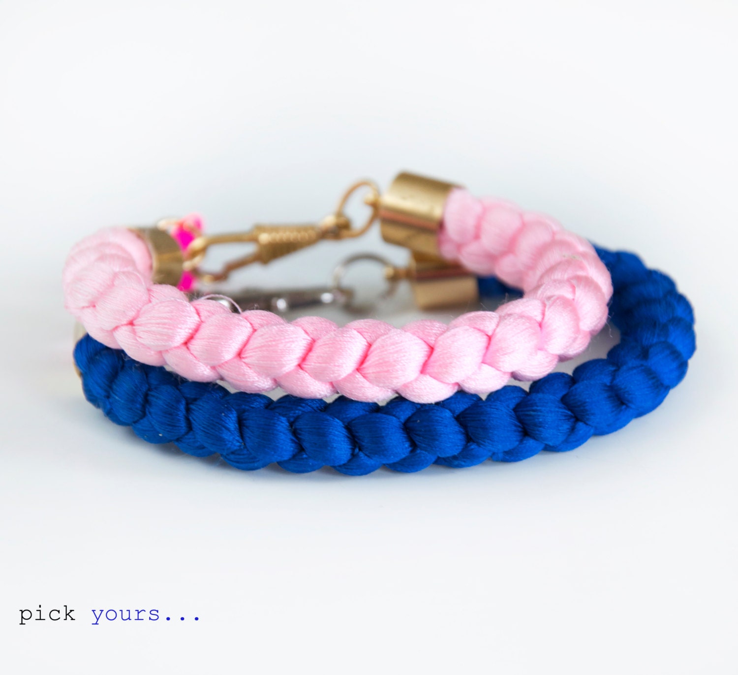 Chunky blue rope bracelet