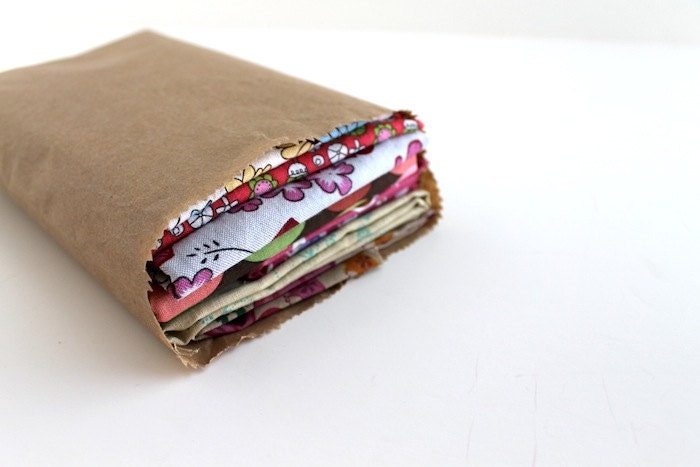 Red, Pink, Yellow, Orange, Brown Fabric Scrap Pack