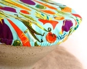 Bowl Covers for Salad, Stand Mixers, Transportation, Reusable, vegetable motif reversible.