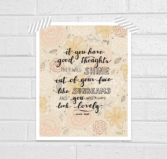 You Will Always Look Lovely, Fine Art Print, Typography, Original Illustration
