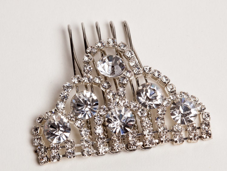 Bridal Hair Pin - Rhinestone Crystal Comb - made to order