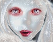 Winter Original Professional Matte or Glossy Art Print ,winter,woman,pretty,snow,cold,dark,goth