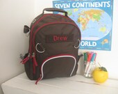 Pottery Barn Backpack With Monogram (Small Size) -- Fairfax Brown/Red