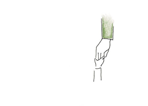 holding hands father's day card