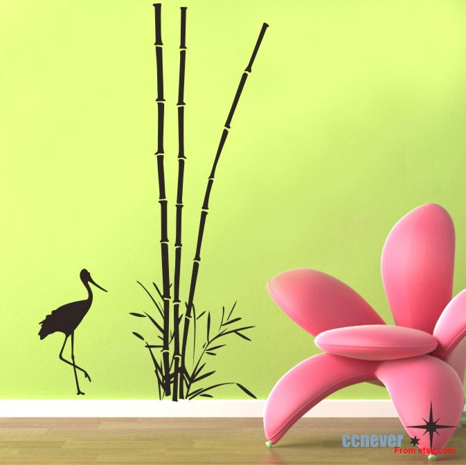 Waterfowl Bamboo----Removable Graphic Art wall decals stickers home decor