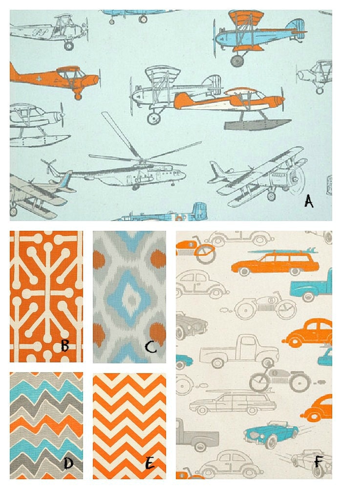 Custom Crib Bedding You Design   Bumper and Bedskirt in Mandrian Transportation