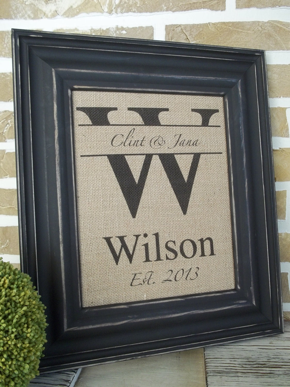 Personalized - Customized - Monogrammed - Names and Est. Dates Burlap Print - FREE SHIPPING