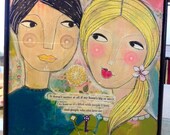 Three keys to home  original mixed media painting