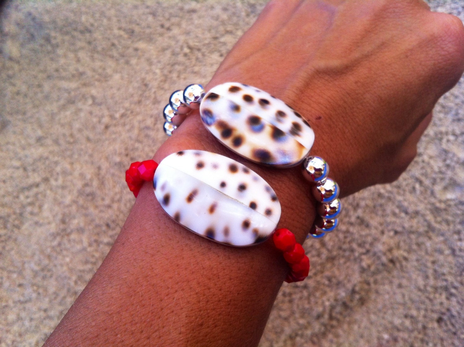 Summer Lovin Glass and shell bracelet sale
