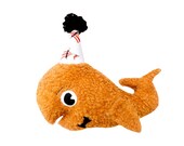 Caramel  whale plush softoy with a pom pom hat