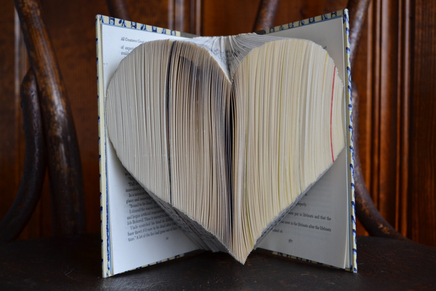 The Heart - Reader's Digest Condensed Books - Folded Book Art - Recycled, Repurposed, Reclaimed