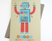 Happy Birthday Robot Card
