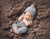 Download PDF crochet pattern s002 - Newborn pixie bonnet and pants with suspenders