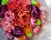 As Featured In The UK  CORNISH BRIDES  Magazine - Handmade Paper Flower Wedding Bouquet - Customize your Style and Colors - Made To Order