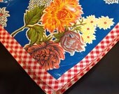 48" x 48" Mum Blue Oilcloth Tablecloth