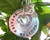 Hand Stamped  Fairies Welcome Garden Marker Stake