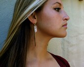 Quartz Point and Chain Chandelier Stud Earrings