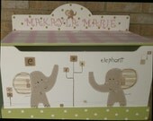 ELEPHANTS TOY BoX TOY CHeST Birds  Wooden Storage Bench Storage Box Natures Purest