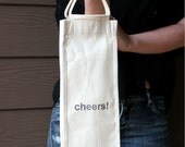 Set of 5 Cheers Wine Bottle Bags - cotton canvas with double handles - Perfect for Weddings, Housewarming Il_170x135