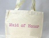 Rustic Maid of Honor Natural Cotton Canvas Tote Bag Great for Weddings Il_170x135
