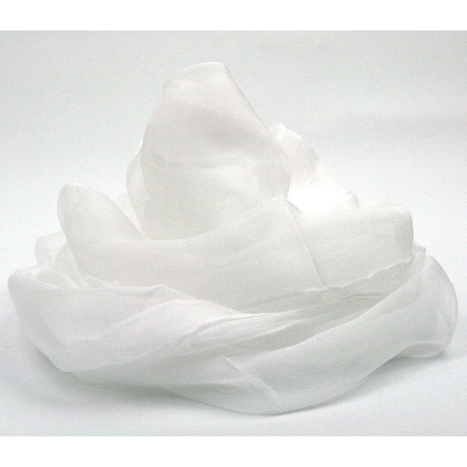 Natural White Silk Chiffon Scarf - for Dyeing and Nuno Felting - 180cm x 45cm - ZMFelt