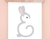 Bunny Ampersand Animal Typographic Art Print