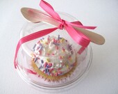 60 Clear Cupcake Boxes Cups WITH SPOON Party Favors Weddings Birthdays Baby Bridal Showers