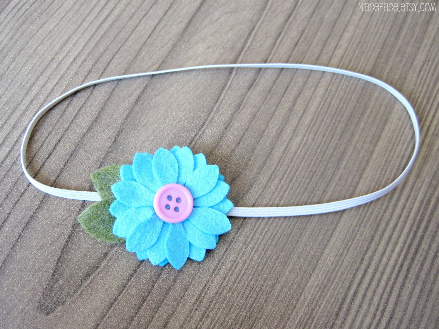 Newborn Flower Headband - aqua / pink