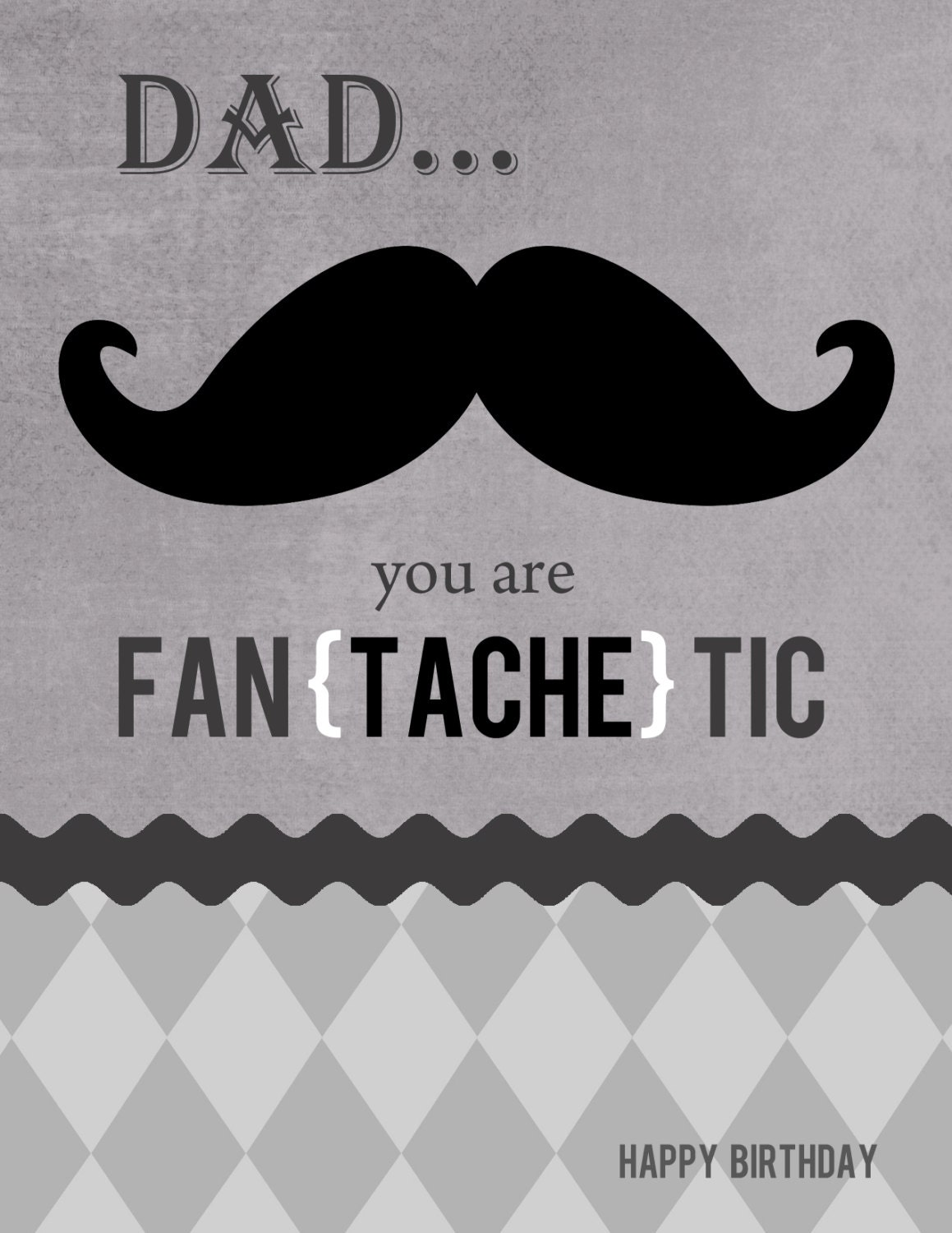 Fan TACHE Tic Dad: 4.25 x 5.5 Greeting Card/Birthday Day Card, Colors and text can be customized Il_570xn