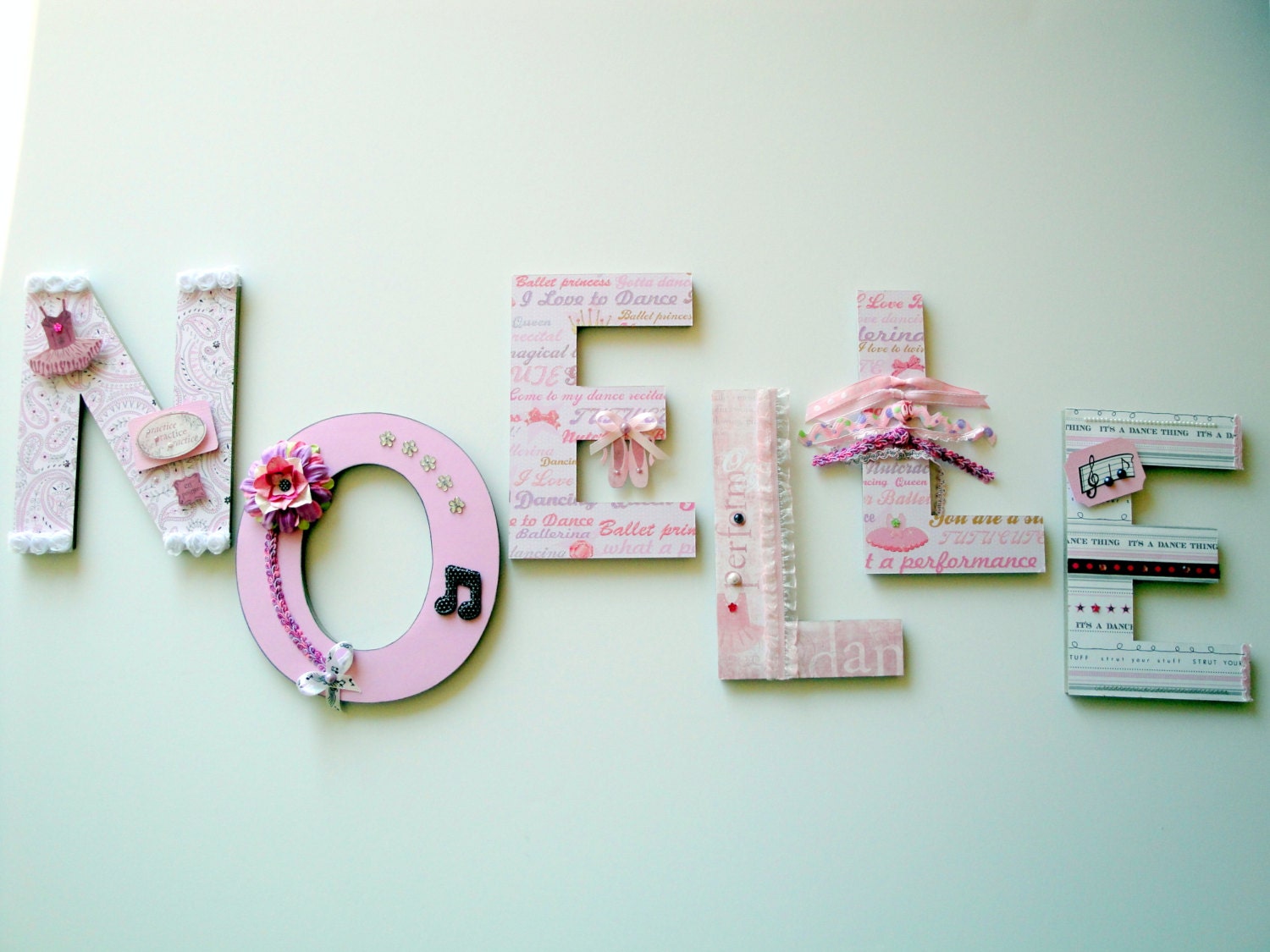 Ballet Dancer Girls Nursery Letters, Girls Room Decor, Girls Wall Art, 3D Custom Wall Letters