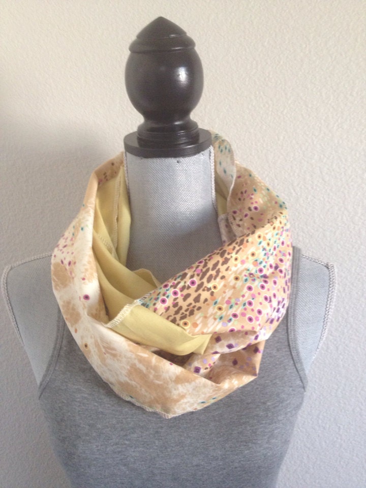 Cotton infinity scarf in neon, desert sand and chartreuse
