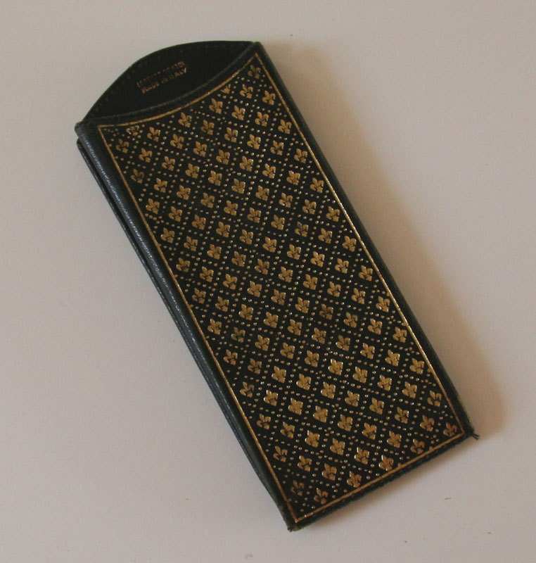 Nice Vintage Florentine Embossed Leather Eyeglass Case by The Leather School