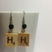 Black Scrabble Earrings