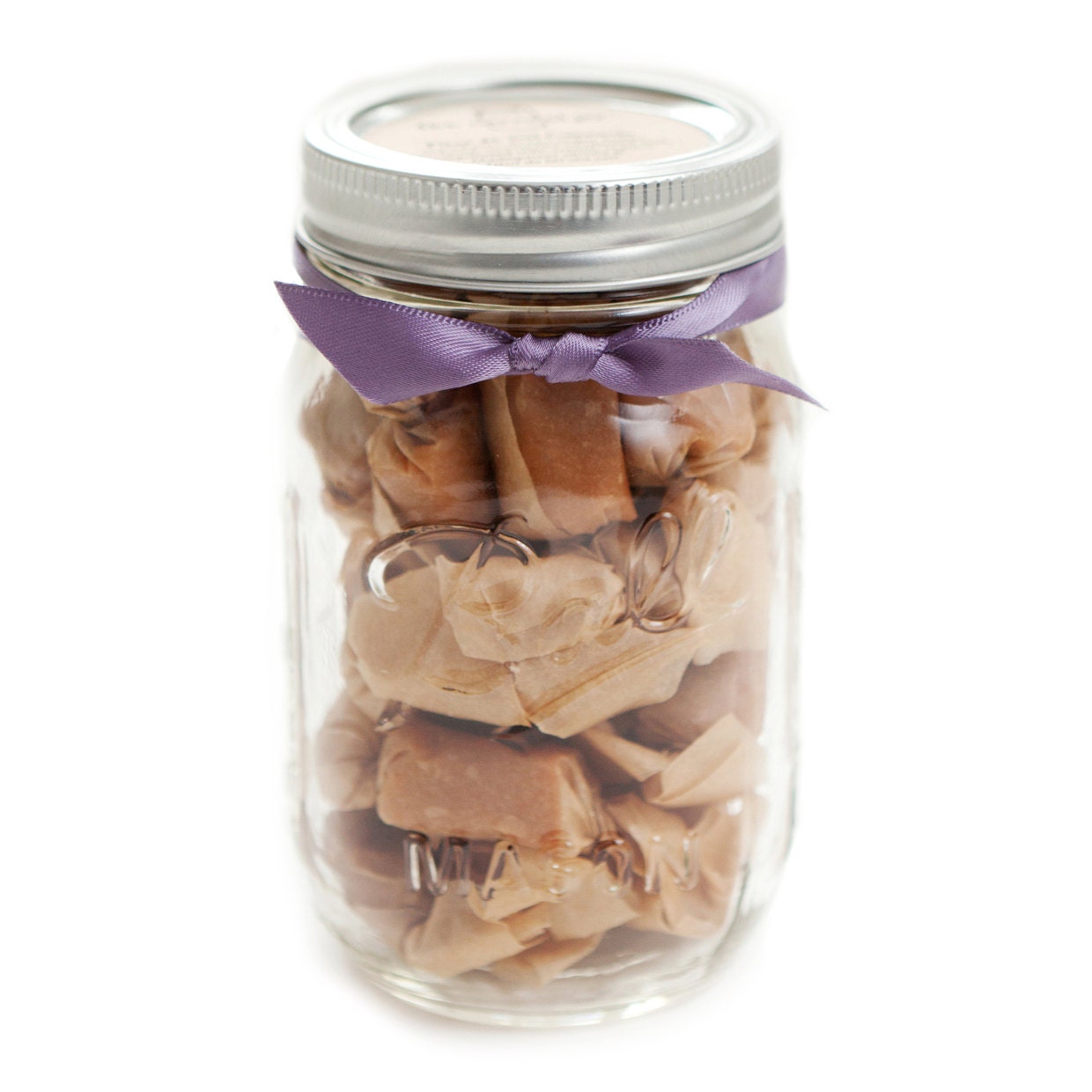 Cashew Vanilla Caramels - 1 lb in an Eco Friendly Mason Jar - Father's Day Gift