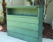 Rustic Twin Headboard, Bookcase With Display, Petite Bookshelf, Country Cabinet, YOU CHOOSE COLOR