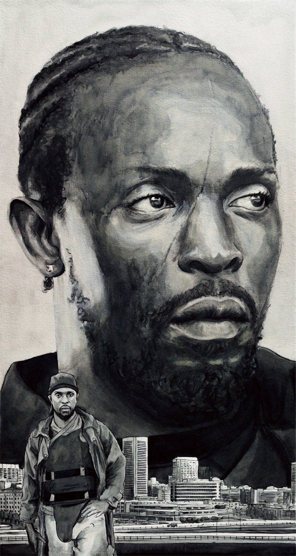Omar Little from The Wire - Print from original painting by Cara & Louie - 13x19in