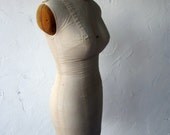 vintage industrial CORSET mannequin dress form with original metal stand foam sponge seamstress dressmaker STEAMPUNK