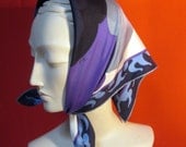 authentic vintage Emilio PUCCI SILK SCARF square Made in Italy blue purple lavender op art swirl ish delish Firenze