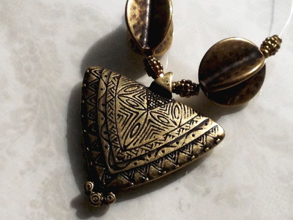 Sampler Of Beads.Brass hand made pendant,brass accent beads . - MonaMiaGalleria