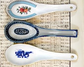 Vintage Chinese Spoons Darchung Asian Porcelain Soup