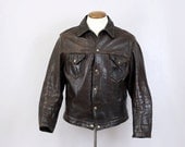 vintage 1970s leather jacket / handmade mens leather jacket / Ball & Chain